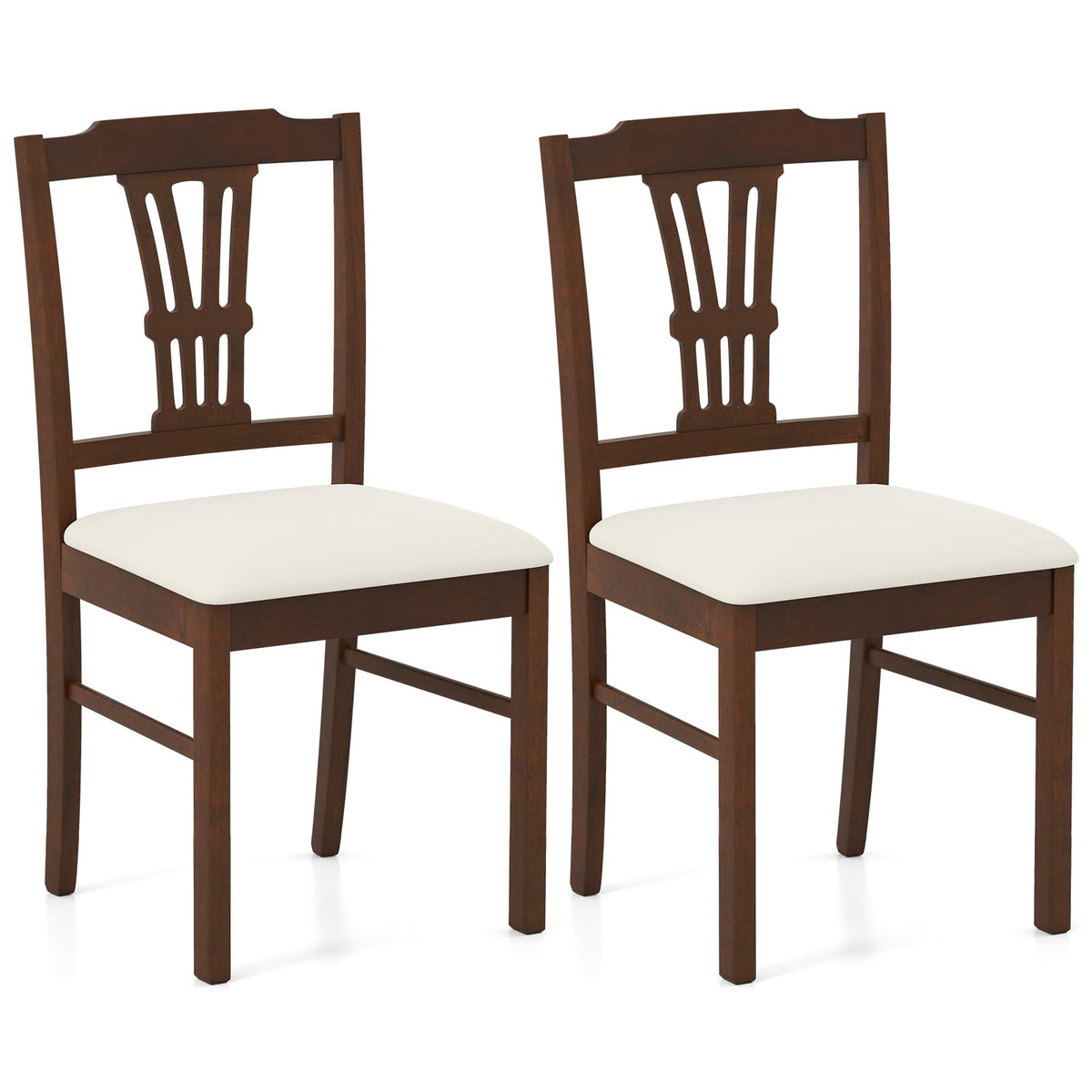 Goflame Wooden Dining Chairs Set of 2/4 Upholstered Kitchen Chairs
