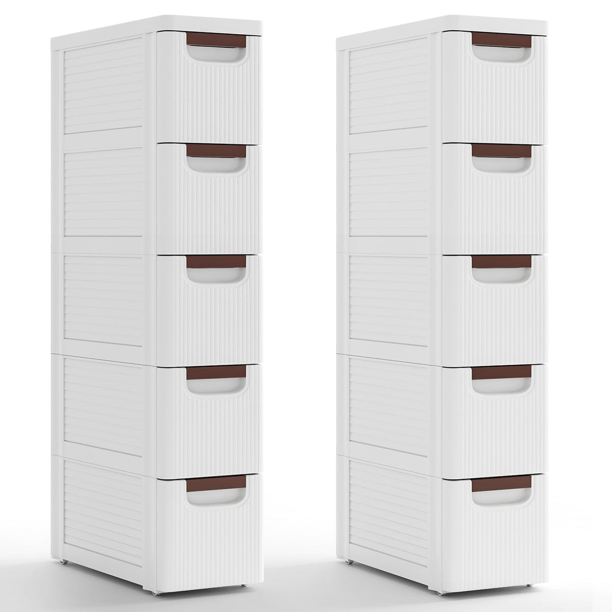 Goflame Storage Cart, Narrow Plastic Dresser, Rolling Organizer Cart for Office Classroom Bedroom