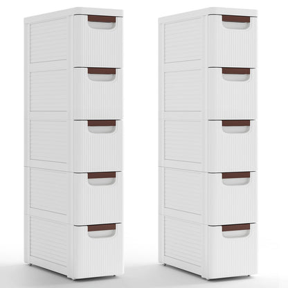 Goflame Storage Cart, Narrow Plastic Dresser, Rolling Organizer Cart for Office Classroom Bedroom