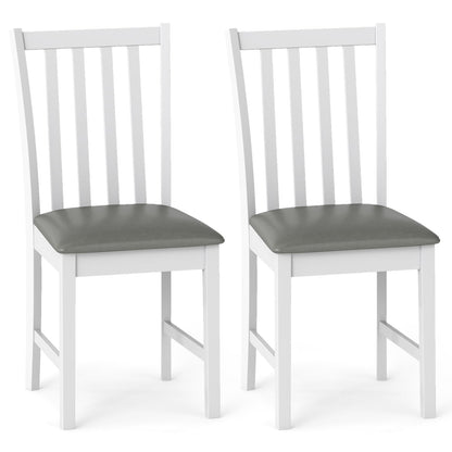 Goflame Wooden Dining Chairs Set of 2/4 Faux Leather Upholstered Kitchen Chair w/Rubber Wood Legs