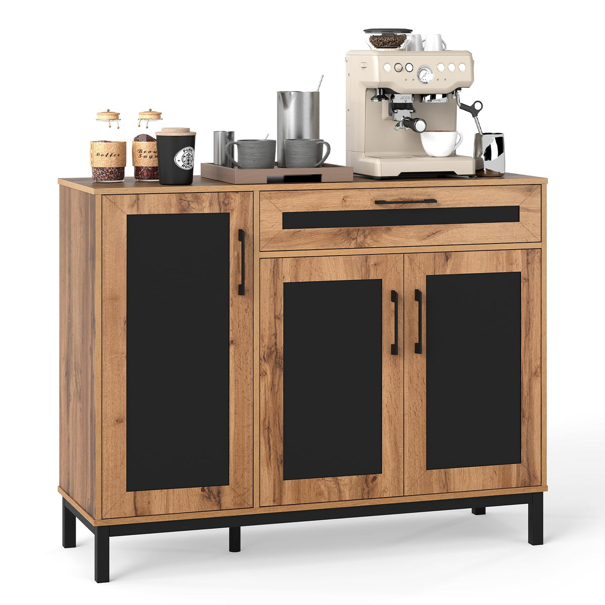 Goflame 48" Buffet Cabinet with Storage 3-Door Large Farmhouse Sideboard
