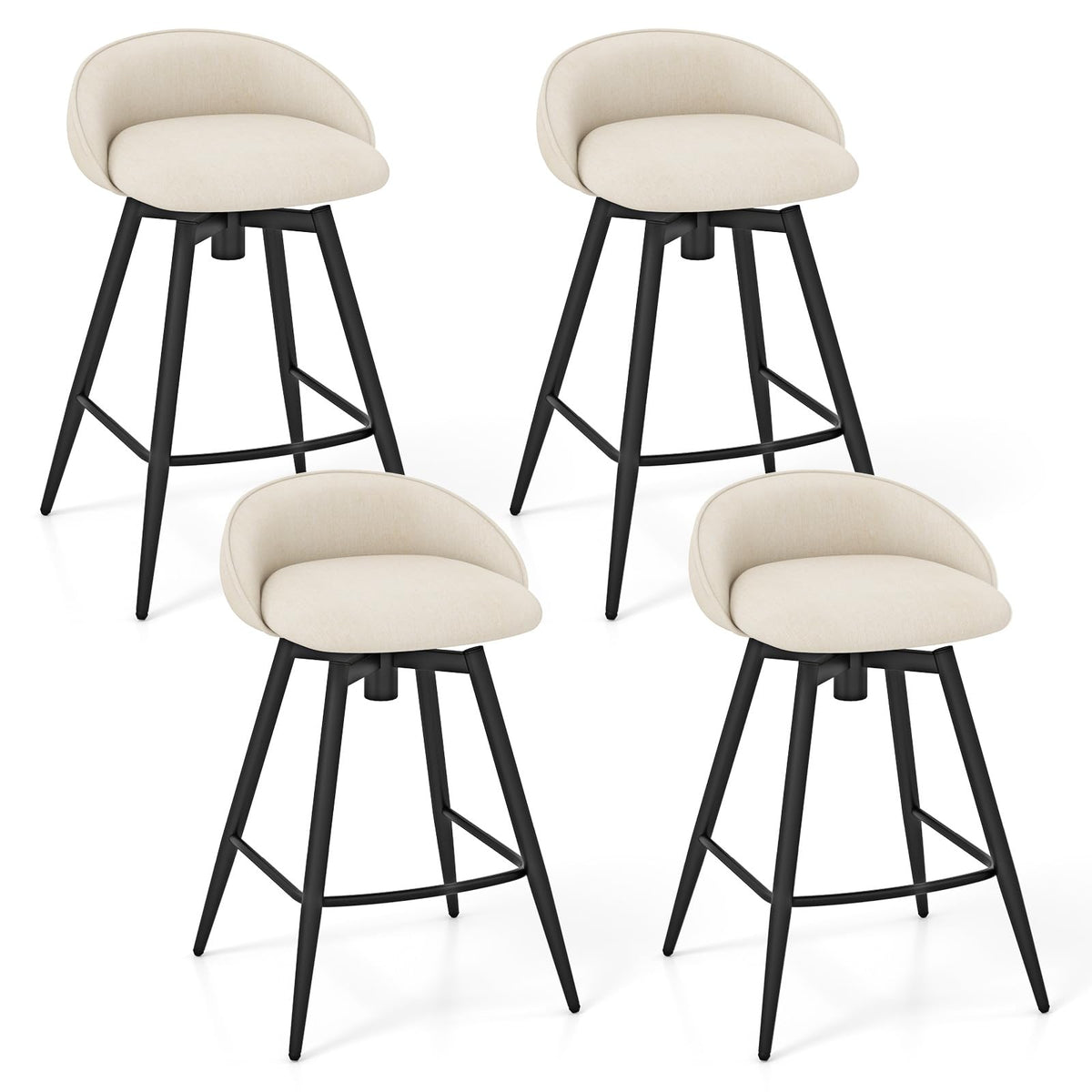 Goflame Swivel Bar Stools Set of 2/4 25" Counter Height Bar Chairs