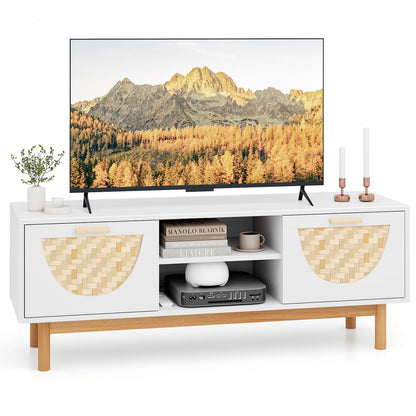 Goflame TV Stand for TV up to 55”, Television Stand with Open Shelves