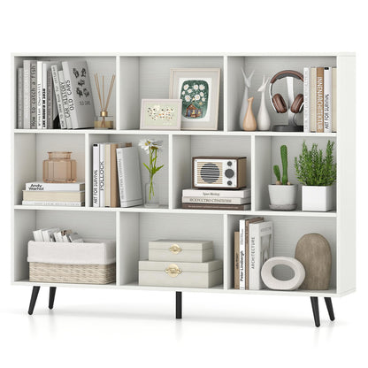 Goflame 10 Cube Bookcase with 5 Metal Legs for Living Room