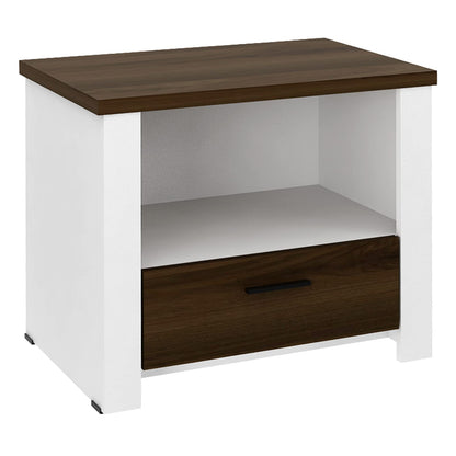 Goflame Nightstand, End Table with Glide Sliding Drawer & Open Cabinet, Modern Sofa Side Table for Living Room