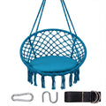 Goflame Hammock Chair Macrame Swing with Round Seat Cushion and Hardware Kit