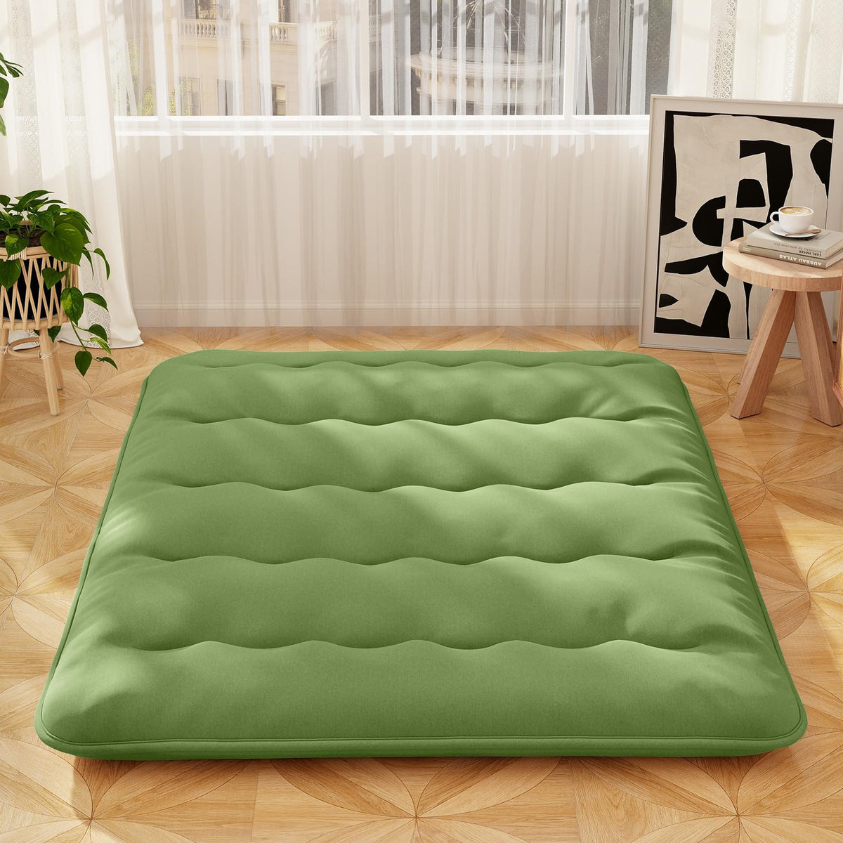 Goflame Japanese Floor Mattress, 4 Inch Futon Mattress with Washable Cover & Storage Bag