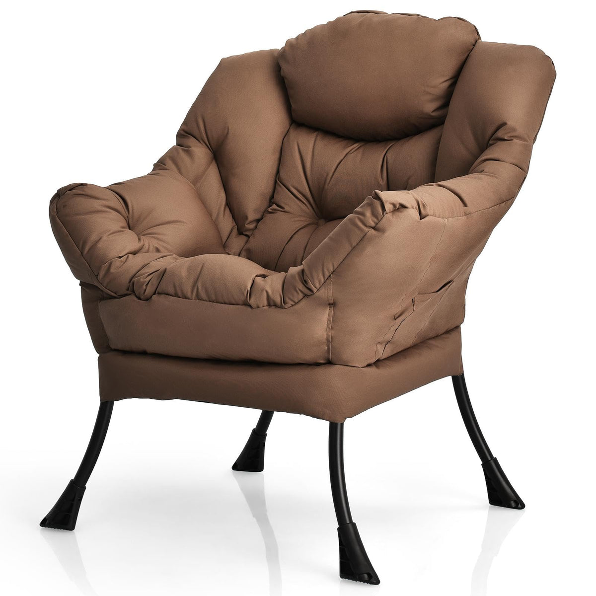 Goflame Modern Lazy Chair, Accent Contemporary Lounge Chair Polyester Fabric w/Steel Frame