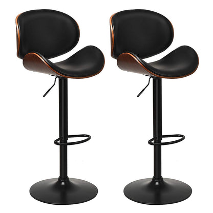 Goflame Bar Stools Set of 2, Adjustable Swivel Barstools with Back