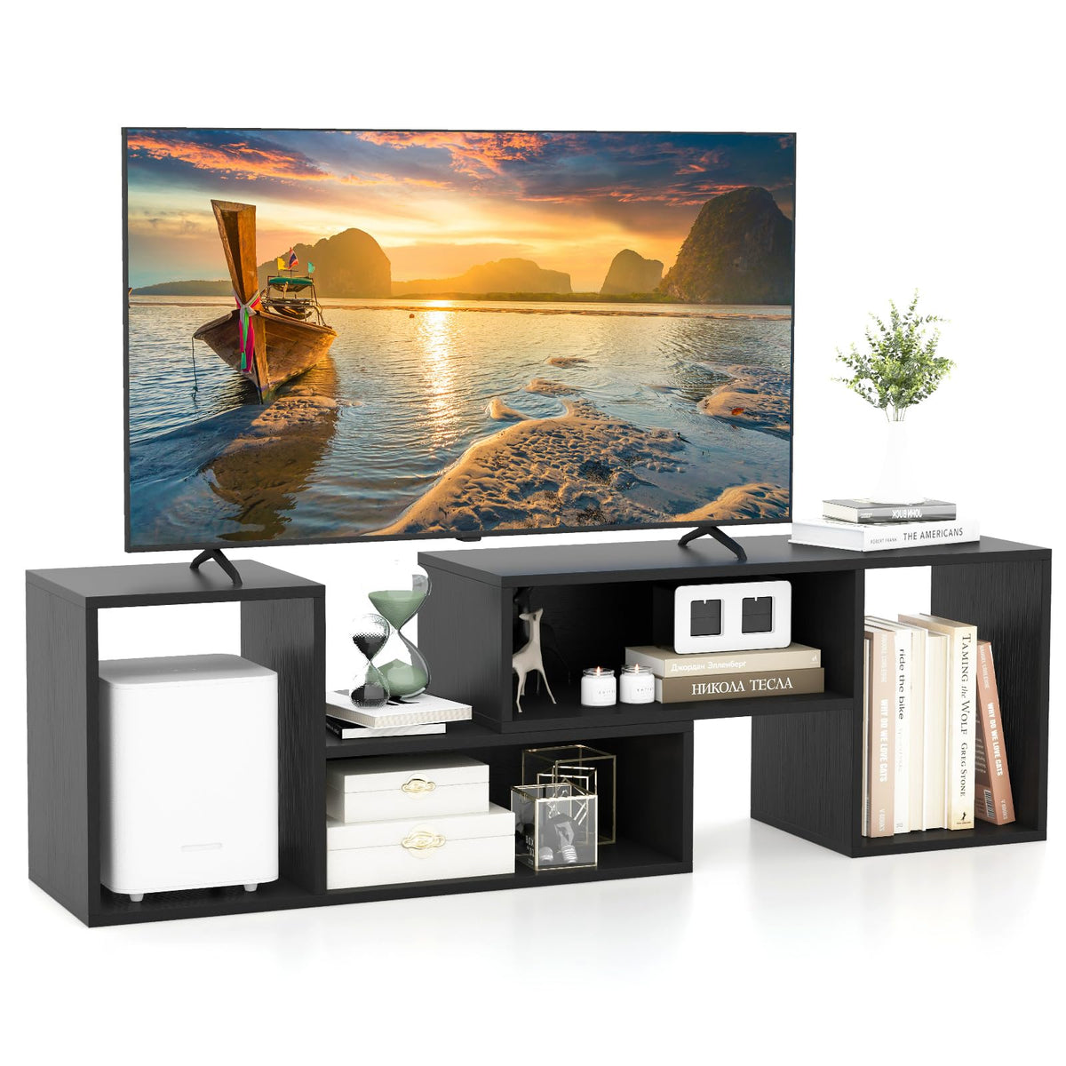 Goflame Bookshelf TV Stand for TVs up to 55"
