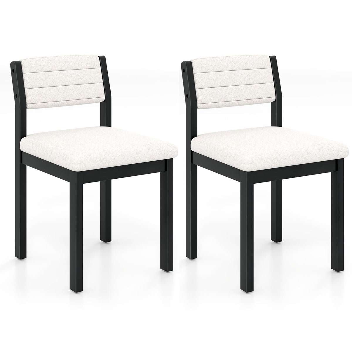 Goflame Sherpa Kitchen Chairs with Wood Frame & Padded Seat