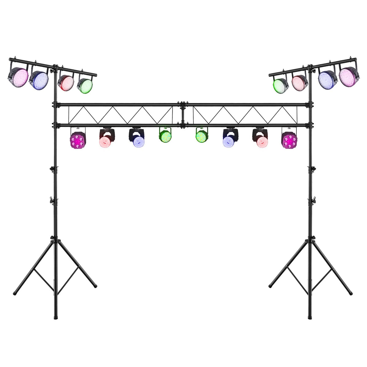 Goflame DJ Light Stand, 14FT Lighting Truss System with 32 Lights Hold 220LBS Capacity