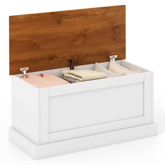 Goflame Storage Bench, 35.5” Storage Trunk with Safety Metal Hinge