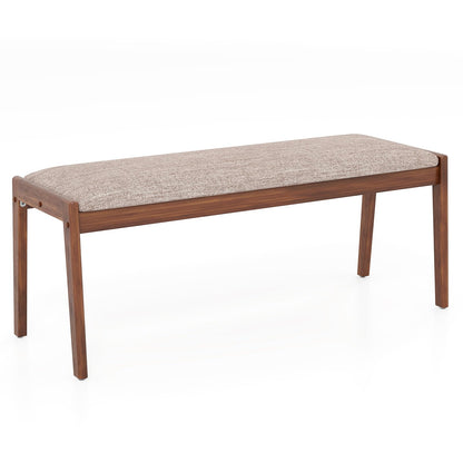 Goflame 45" Upholstered Entryway Bench with Rubber Wood Legs and Fabric Padded Seat