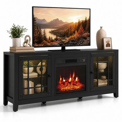 GOFLAME 58 Inch Farmhouse Electric Fireplace TV Stand