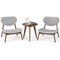 Goflame Lamb Velvet Fabric Upholstered Living Room Chairs with Side Table