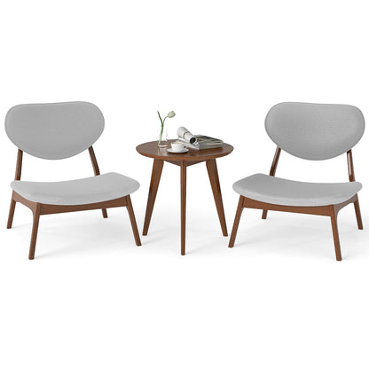Goflame Lamb Velvet Fabric Upholstered Living Room Chairs with Side Table