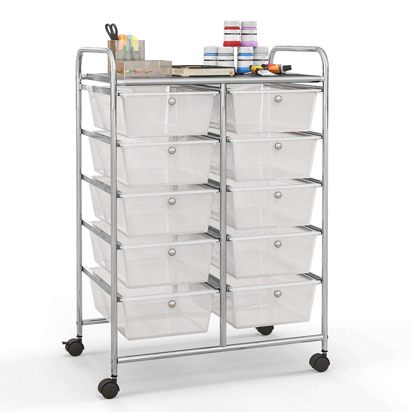 10 Drawers Rolling Cart, Classroom Organizers - Goflame