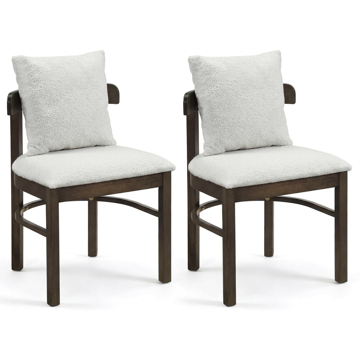 Goflame Wood Dining Chairs Set of 2/4 w/Removable Pillow