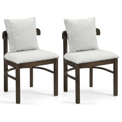 Goflame Wood Dining Chairs Set of 2/4 w/Removable Pillow