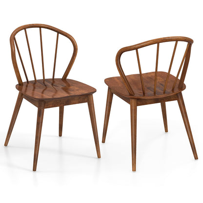 Goflame Wooden Dining Chairs Set of 2/4, Windsor Kitchen Chairs w/High Spindle Back & Rubber Wood Legs