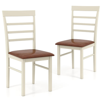 Goflame PU Leather Upholstered Kitchen Chair with Rubber Wood Frame