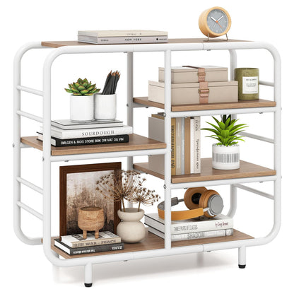 Goflame 5-Tier Industrial Bookcas Book Shelf Storage Organizer with Metal Frame