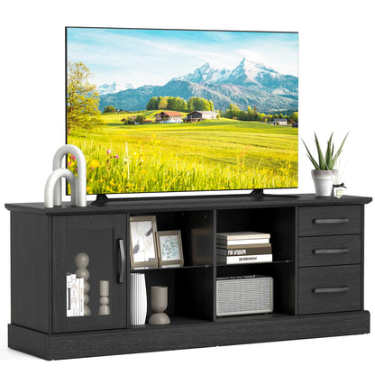 Goflame TV Stand for TVs up to 73”, Entertainment Center w/Cable Management Holes, Drawers