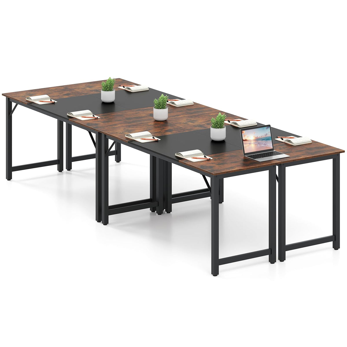 Goflame 1/2/4/6 PCS 63" x 24" Rectangular Large Meeting Room Desk