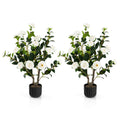 GOFLAME 38” Artificial Camellia Tree 2 Packs