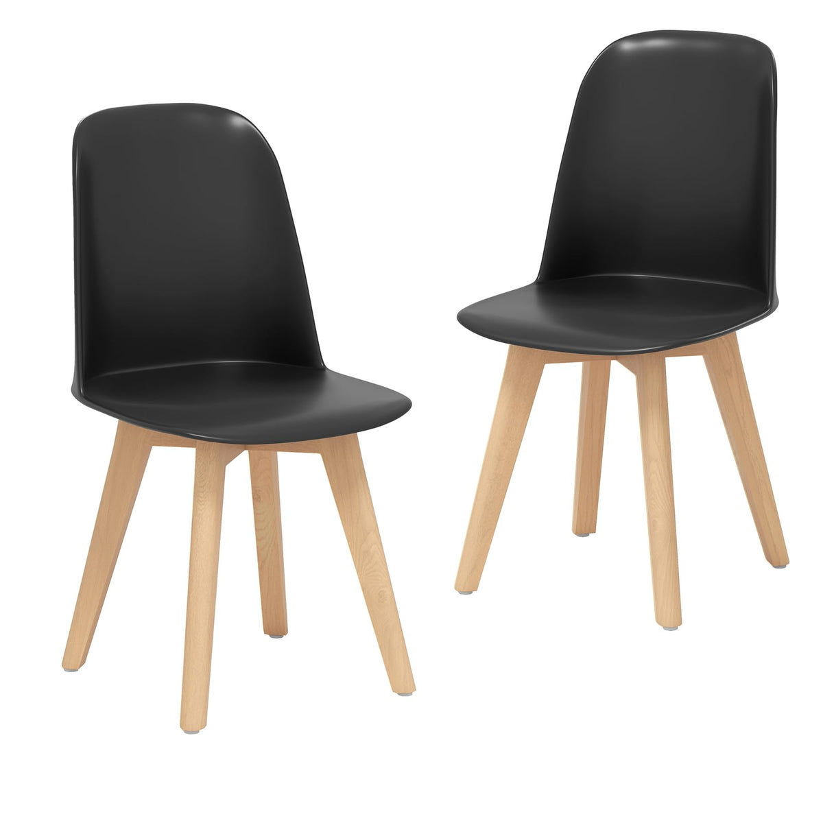 Goflame Modern Dining Chairs Set of 2/4 Armless Kitchen Chair w/Solid Beech Wood Legs