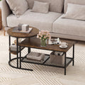 Goflame Nesting Coffee Table Set of 2 Detachable Rectangular Table