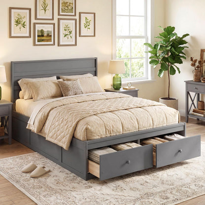 Goflame Bed Frame with Storage Drawers