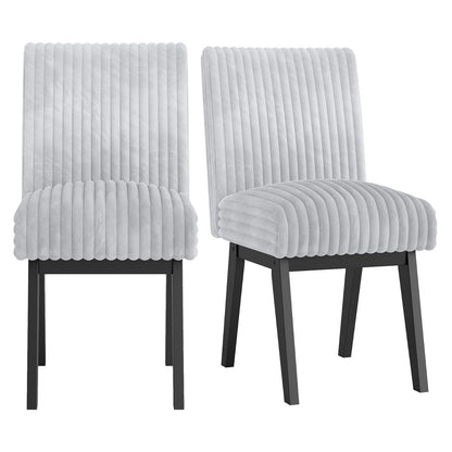 Goflame Fabric Upholstered Channel Tufted Kitchen Chair w/ 6" Thick Padded Seat & Backrest