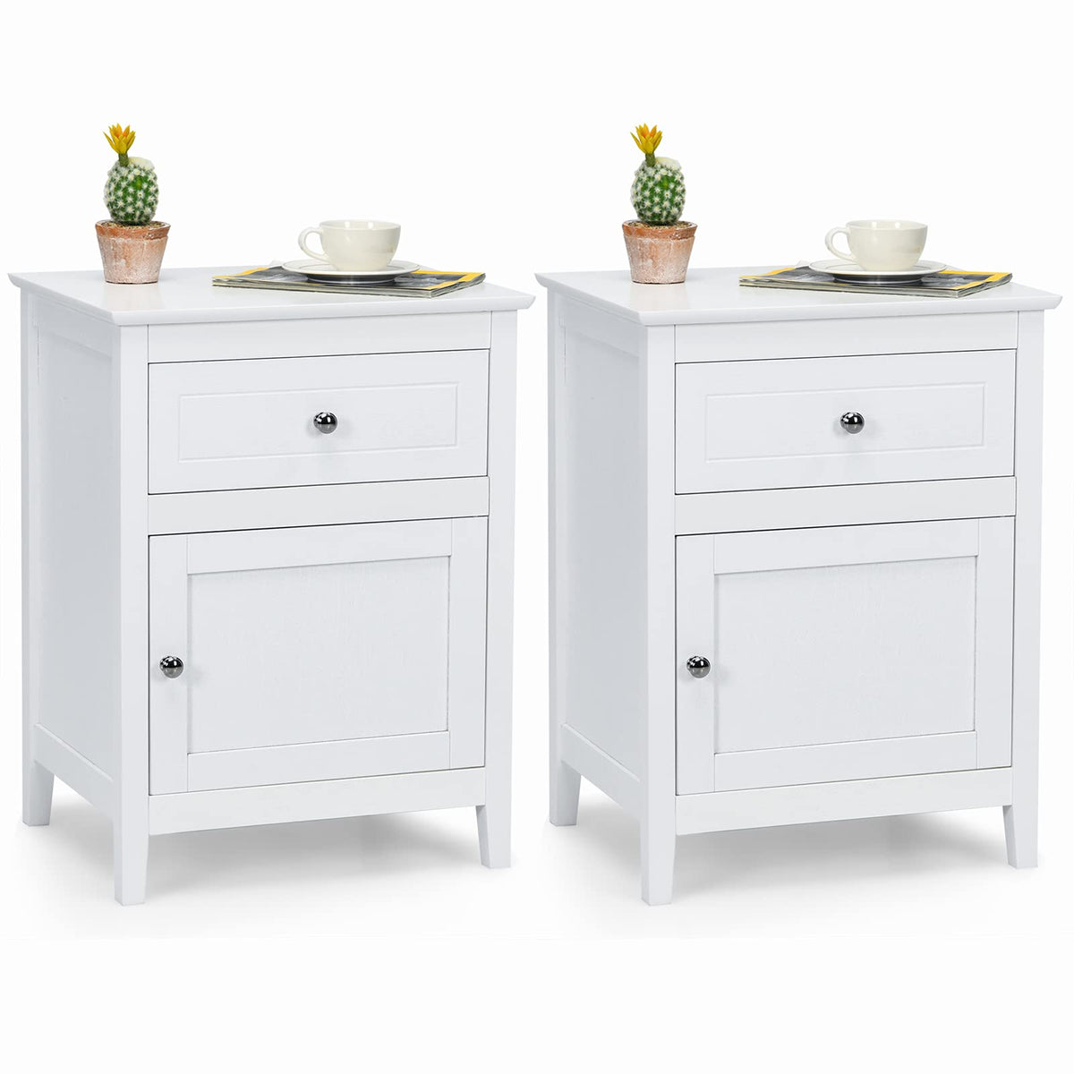 Wooden End Table W/Shelf - Goflame