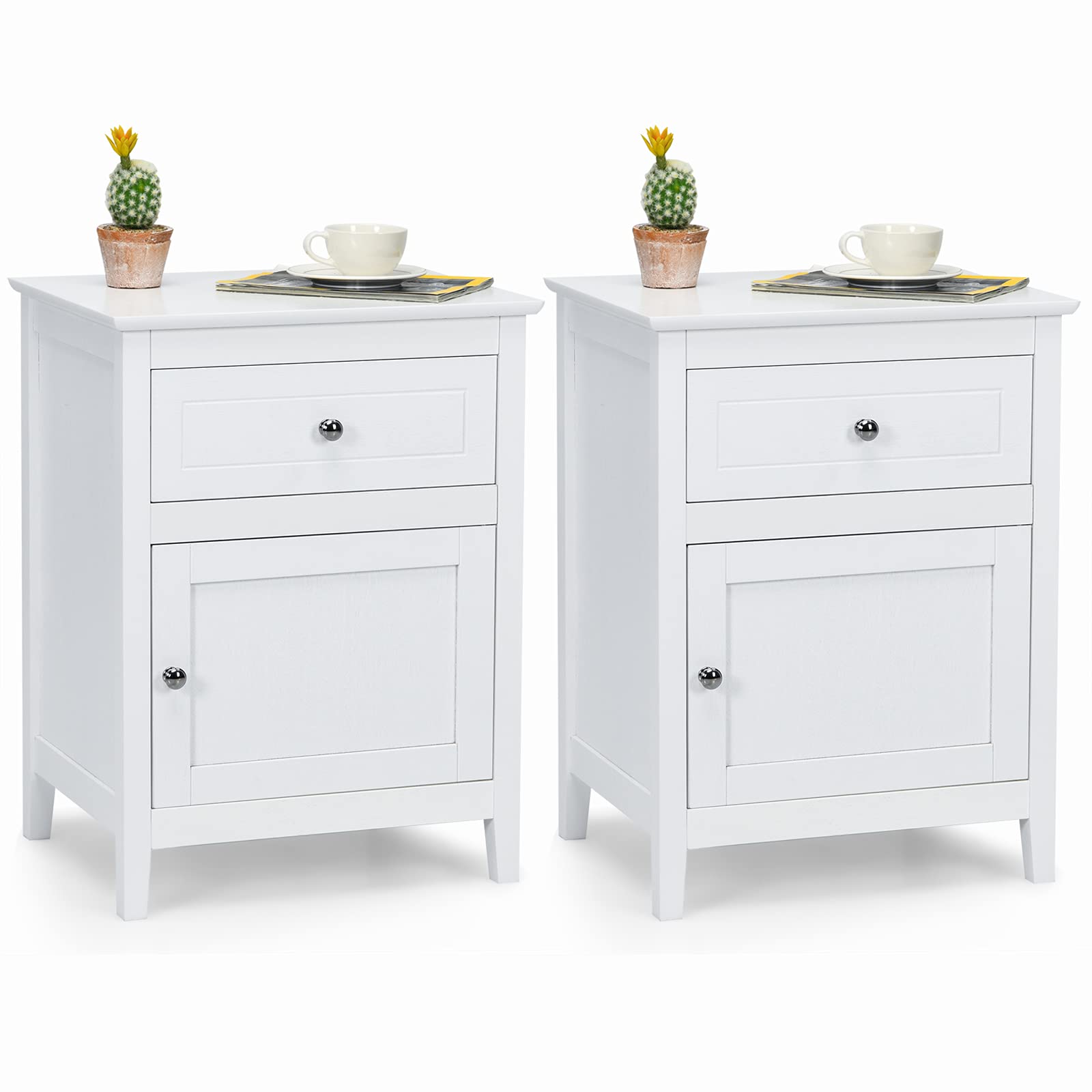 Wooden End Table W/Shelf - Goflame