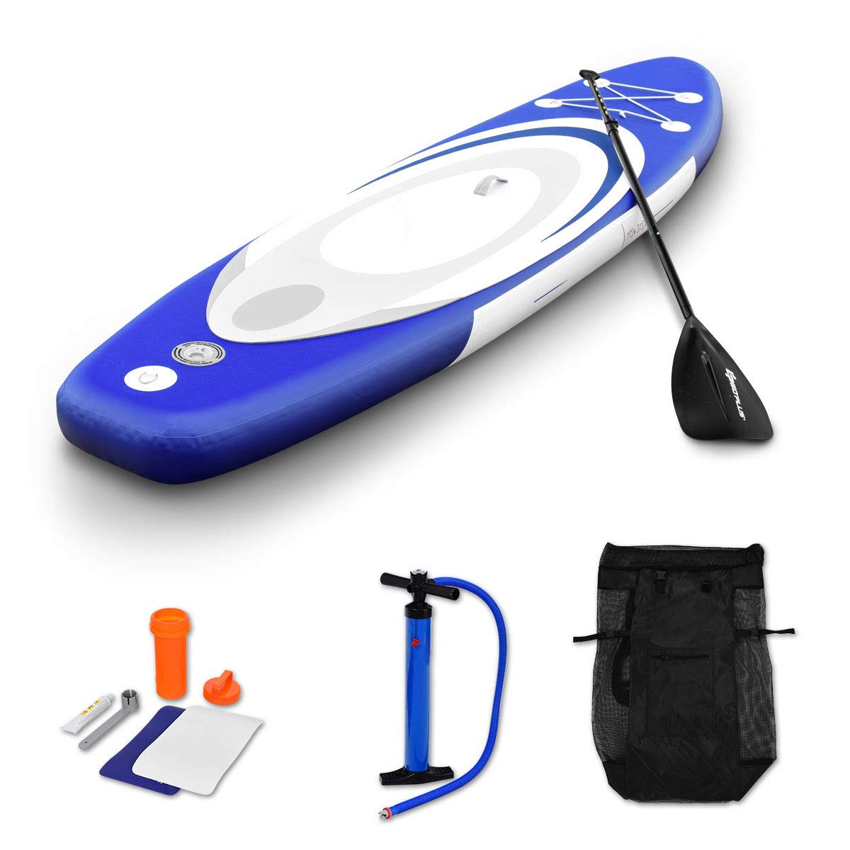 GOFLAME 10' Inflatable Stand up Paddle Board Adjustable Paddle