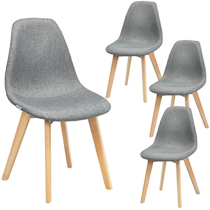 Goflame Set of 2 or 4 Modern Fabric Dining Chairs, Upholstered Accent Chair, Grey