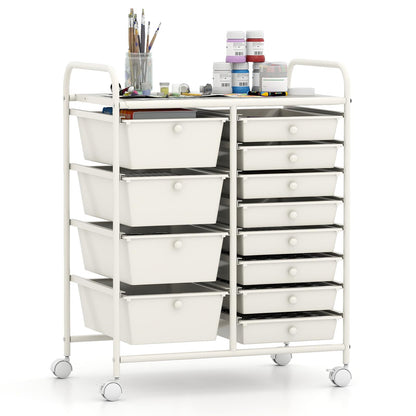 Goflame 12 Drawer Rolling Cart with Drawers Storage Organizer Cart