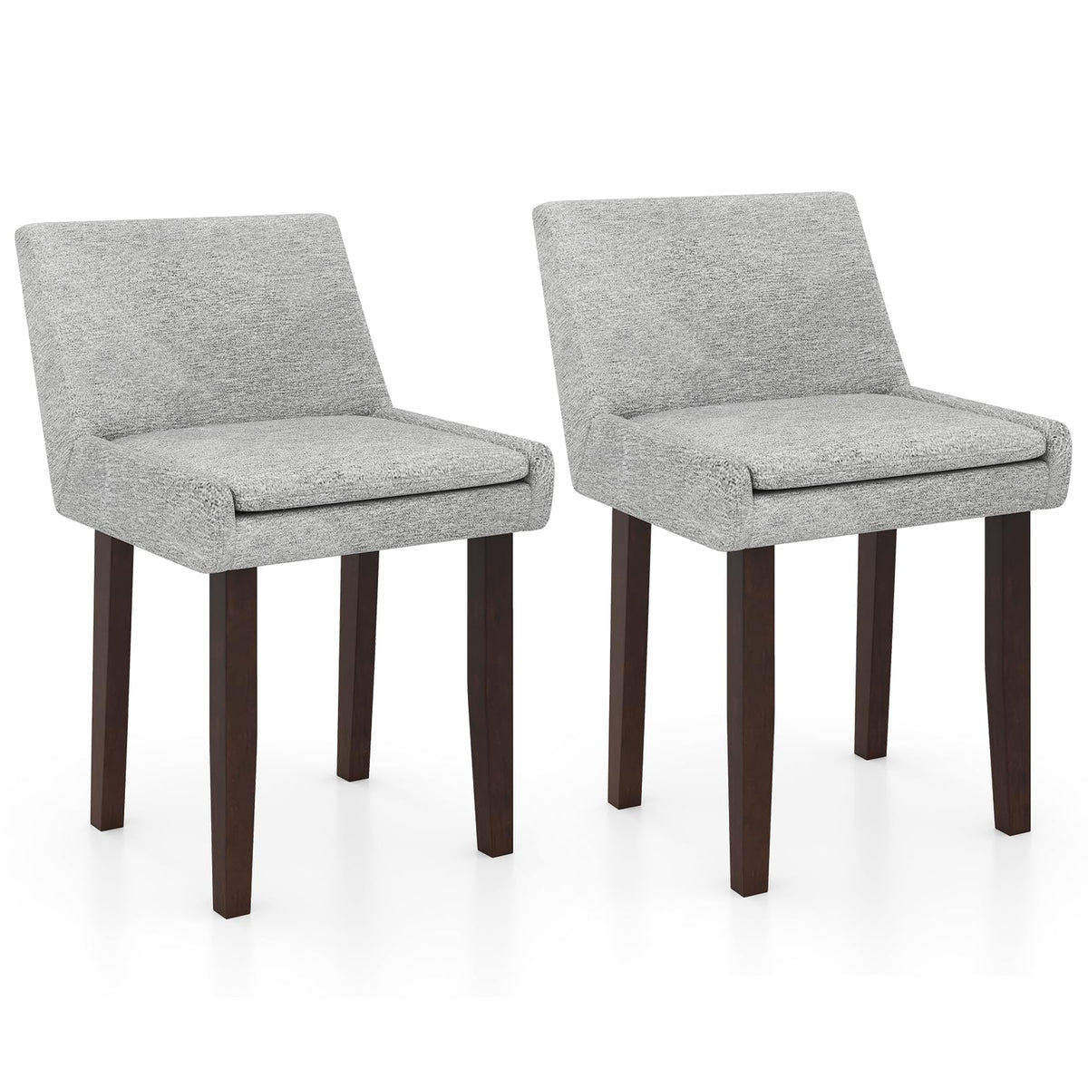 Goflame Linen Upholstered Accent Chairs w/Mid Back & Cushioned Seat