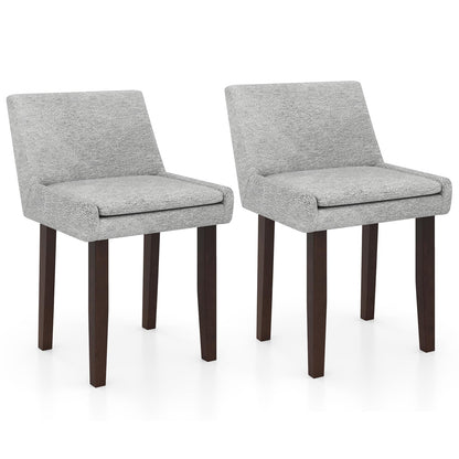 Goflame Linen Upholstered Accent Chairs w/Mid Back & Cushioned Seat