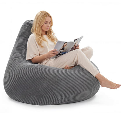 Goflame Bean Bag Chair for Adults | Accent Lazy Sofa with Skin-Friendly Corduroy Cover & Soft Sponge Filling