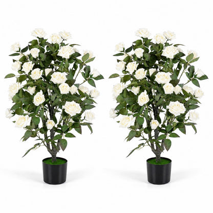 GOFLAME 35.5" Artificial Rose Tree with Pot for Outdoor(1/2)