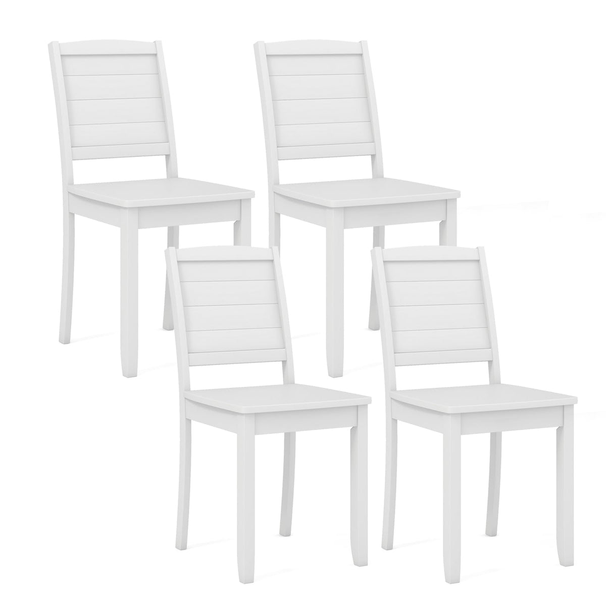 Goflame Wood Dining Chairs Set of 2/4, Modern Kitchen Chairs w/Rubber Wood Legs, Curved Backrest, Farmhouse Diner Chairs