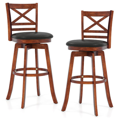 Goflame 30.5 Inch Bar Height Chairs Stools Set of 2/4 with PU Faux Leather Upholstered Seat