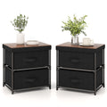 Goflame Nightstand Set of 2 with 2 Fabric Drawers