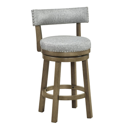 Goflame Swivel Bar Stool | 27" Counter Height Stool with Linen Fabric Upholstered Seat & Back