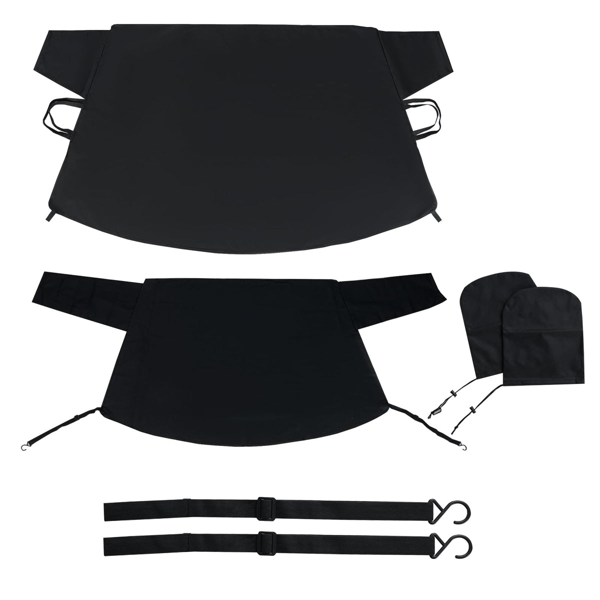 Goflame Car Windshield Snow Cover Set, Heavy Duty 600D Oxford Fabric Front & Rear Ice Frost Protectors