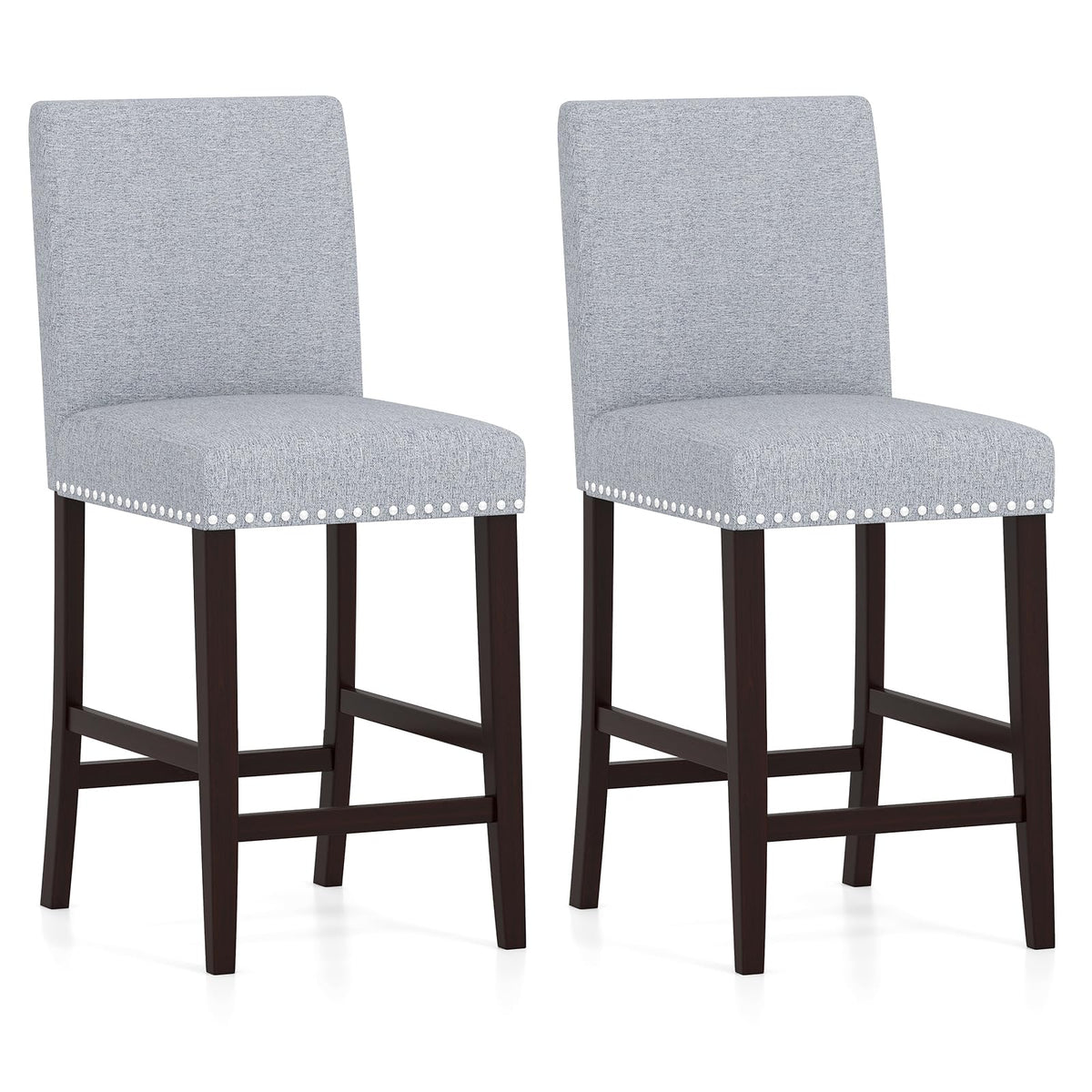 Goflame Modern Bar Stools Set of 2/4 26" Upholstered Counter Height Bar Stools w/Tilt Backrest