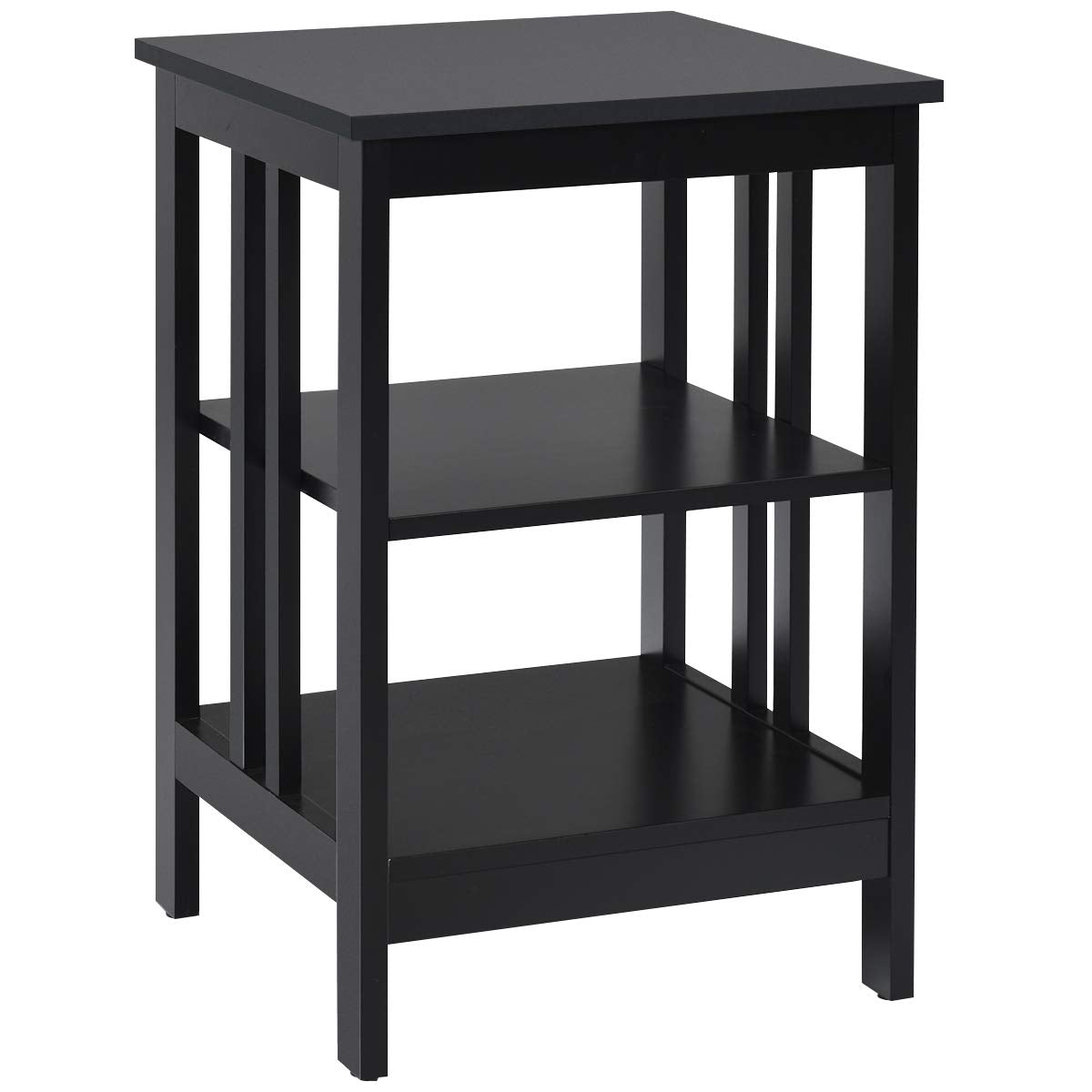Goflame Nightstand 3-Tier Sofa Side Table W/Reinforced Bars and Stable Structure